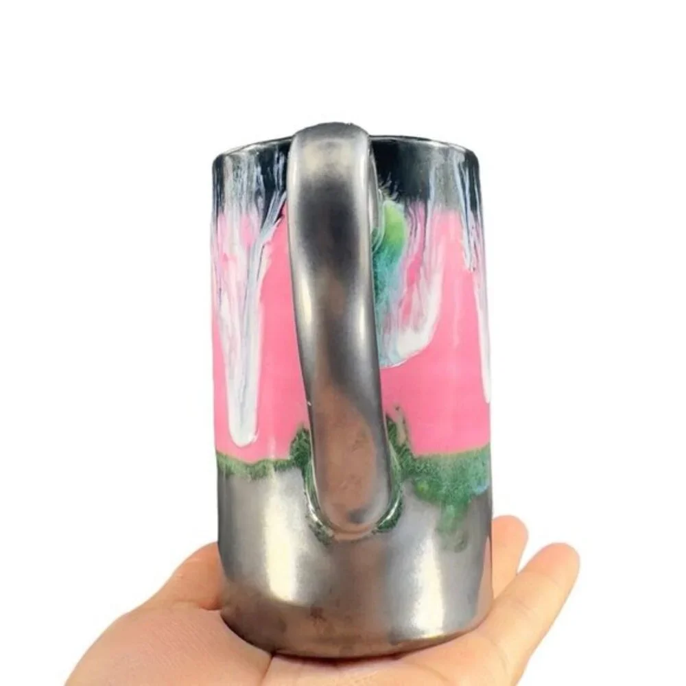 Studio Art Pottery Hand‎ Made Single Drip Glaze Pottery Drinking Coffee Cup Mug